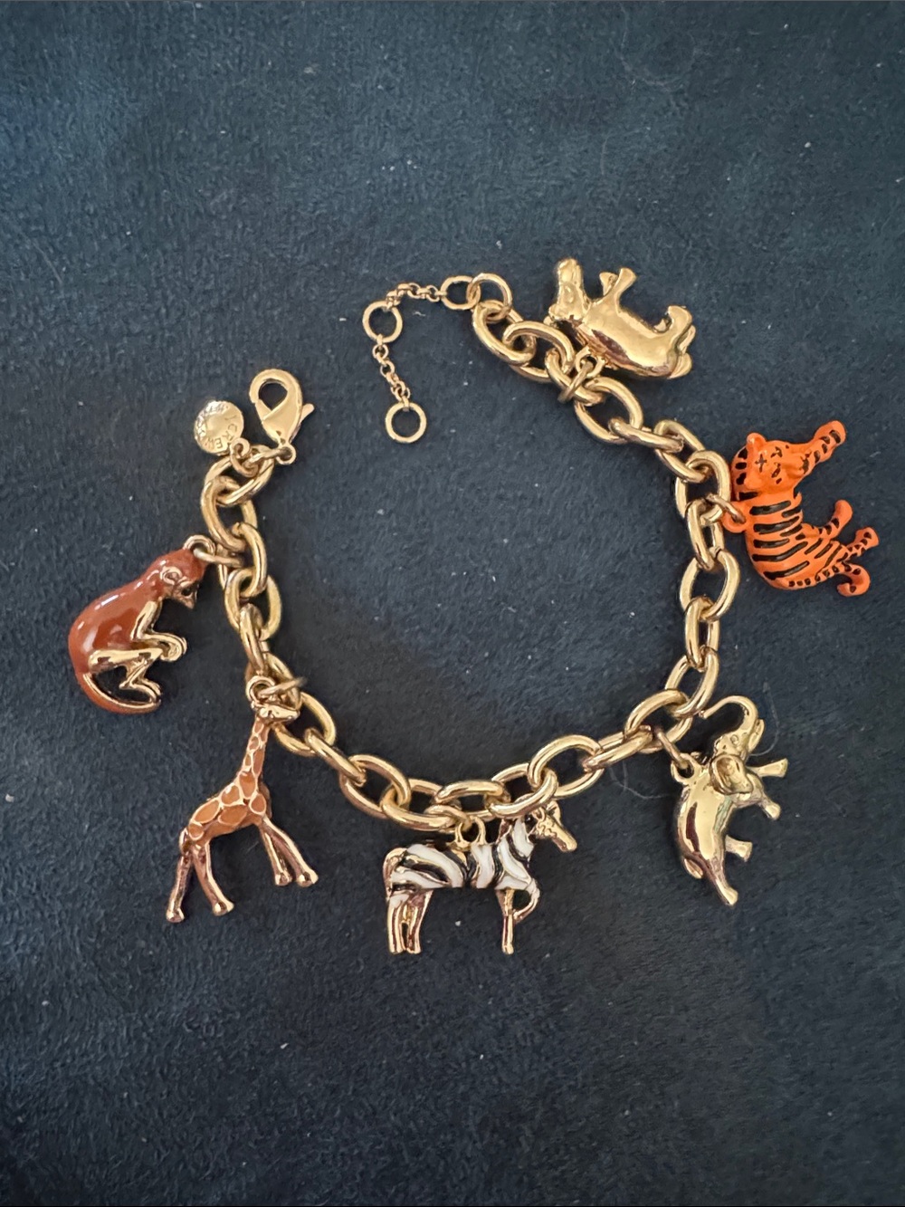 Gold- plated Safari Animal Charm Bracelet - jcrew
